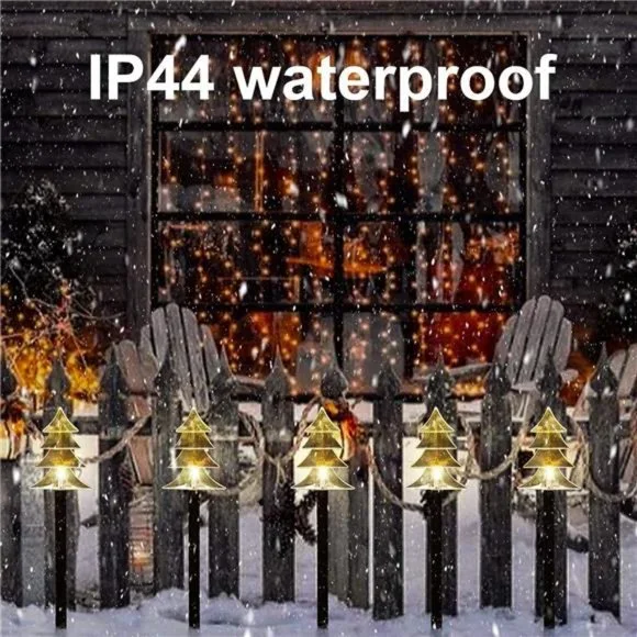 Christmas Solar Stake Lights, Set of 5 Waterproof Christmas Lights, LED Lights - Picture 6 of 7